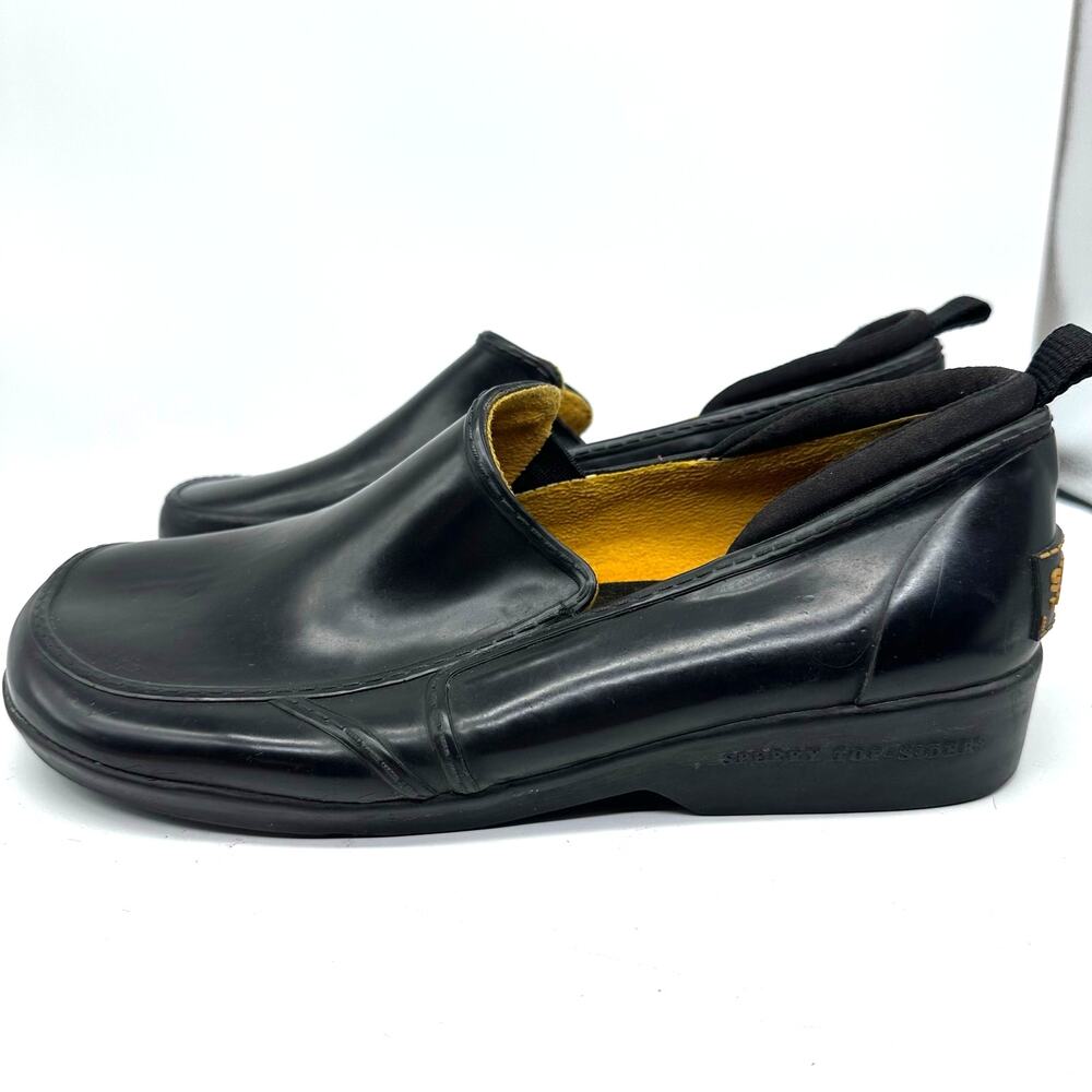 Sperry Top Sider Black Rubber Slip On Waterproof Loafers Womens Size 7.5